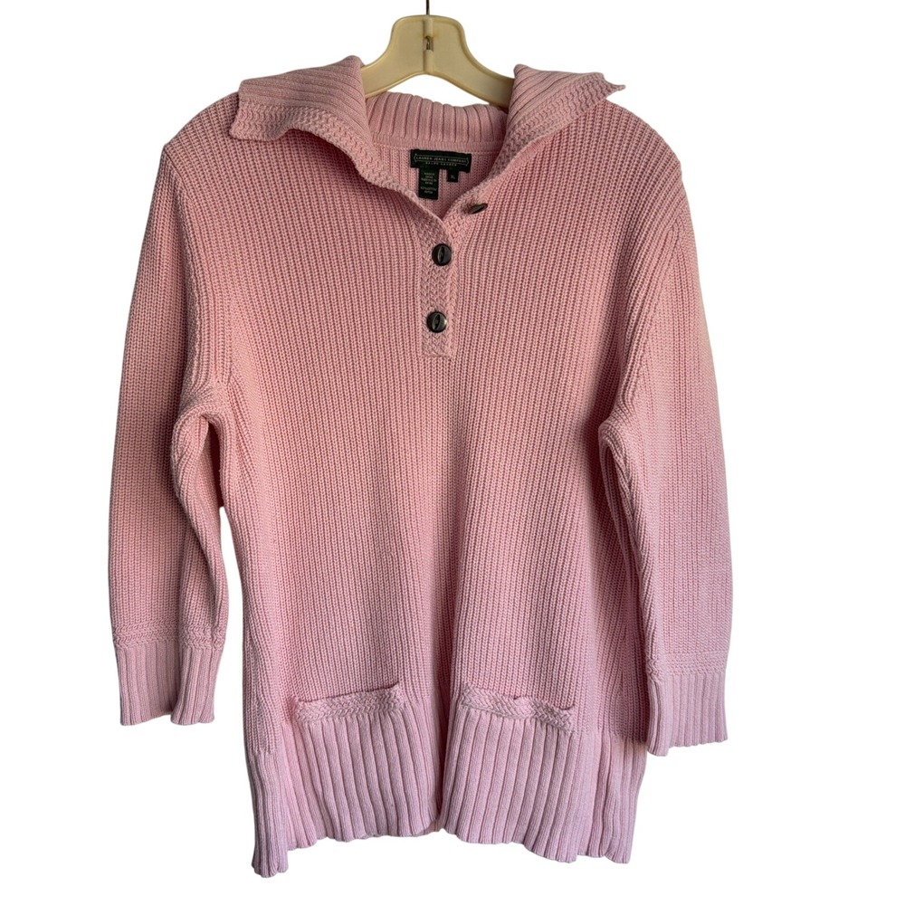 VTG Lauren Ralph Lauren Jeans Company Pink High Neck Sweater 100% Cotton Size XL